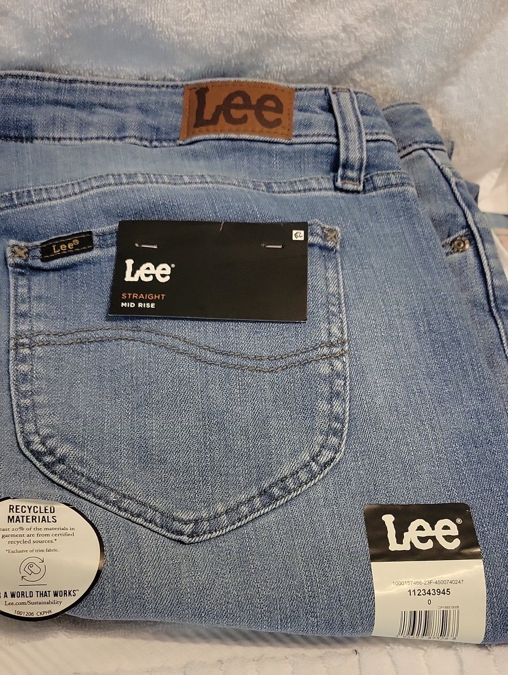 Lee Light Wash Straight Leg Jeans 16 Medium
